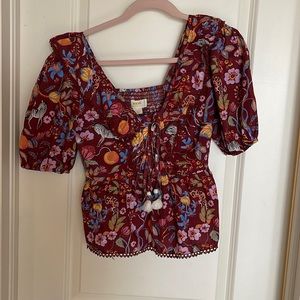 MAEVE ANIMAL PRINT PUFF SLEEVE SZ XS *NWT*